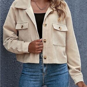 Women's Beige Corduroy Jacket